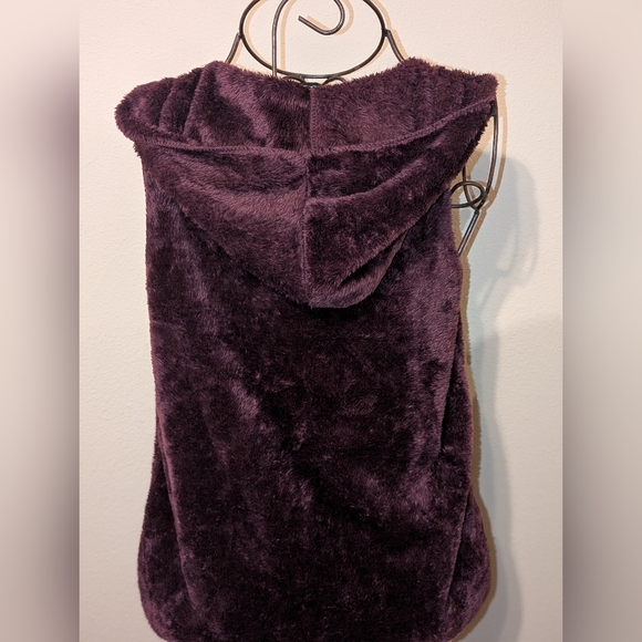 French Laundry Deep Purple Hooded Teddy Vest - Picture 3 of 7